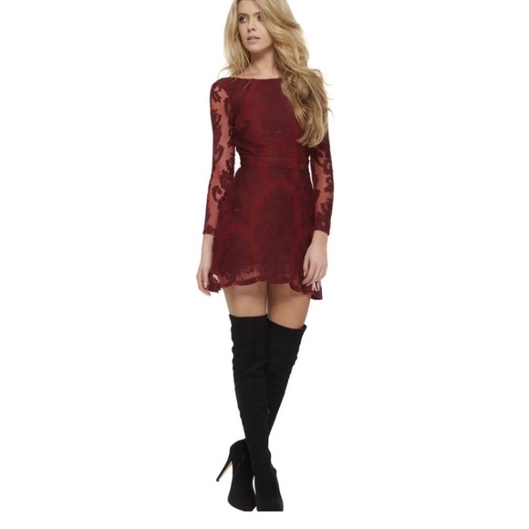 🍋 For Love and Lemons Night to Remember Lace Dress - Crimson Size S EUC - Picture 3 of 13